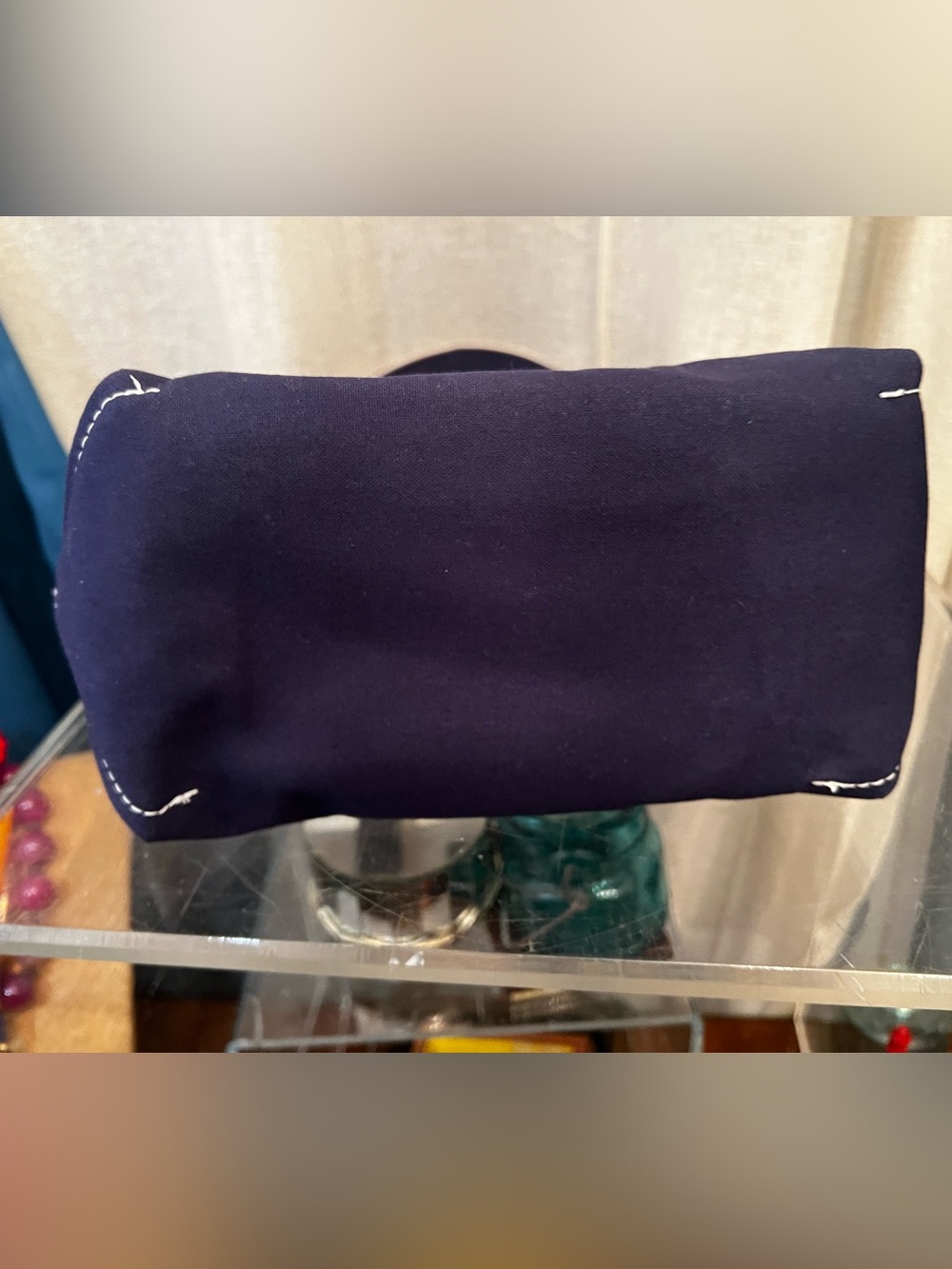 L.L. Bean 80th Anniversary 1944 Boat & Tote Navy Zipper Top Closure Inner Pocket - Picture 4 of 10